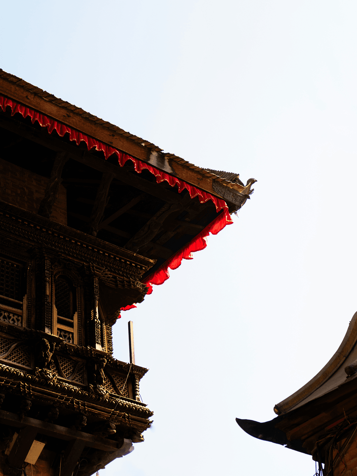 Ornate wooden temple architecture