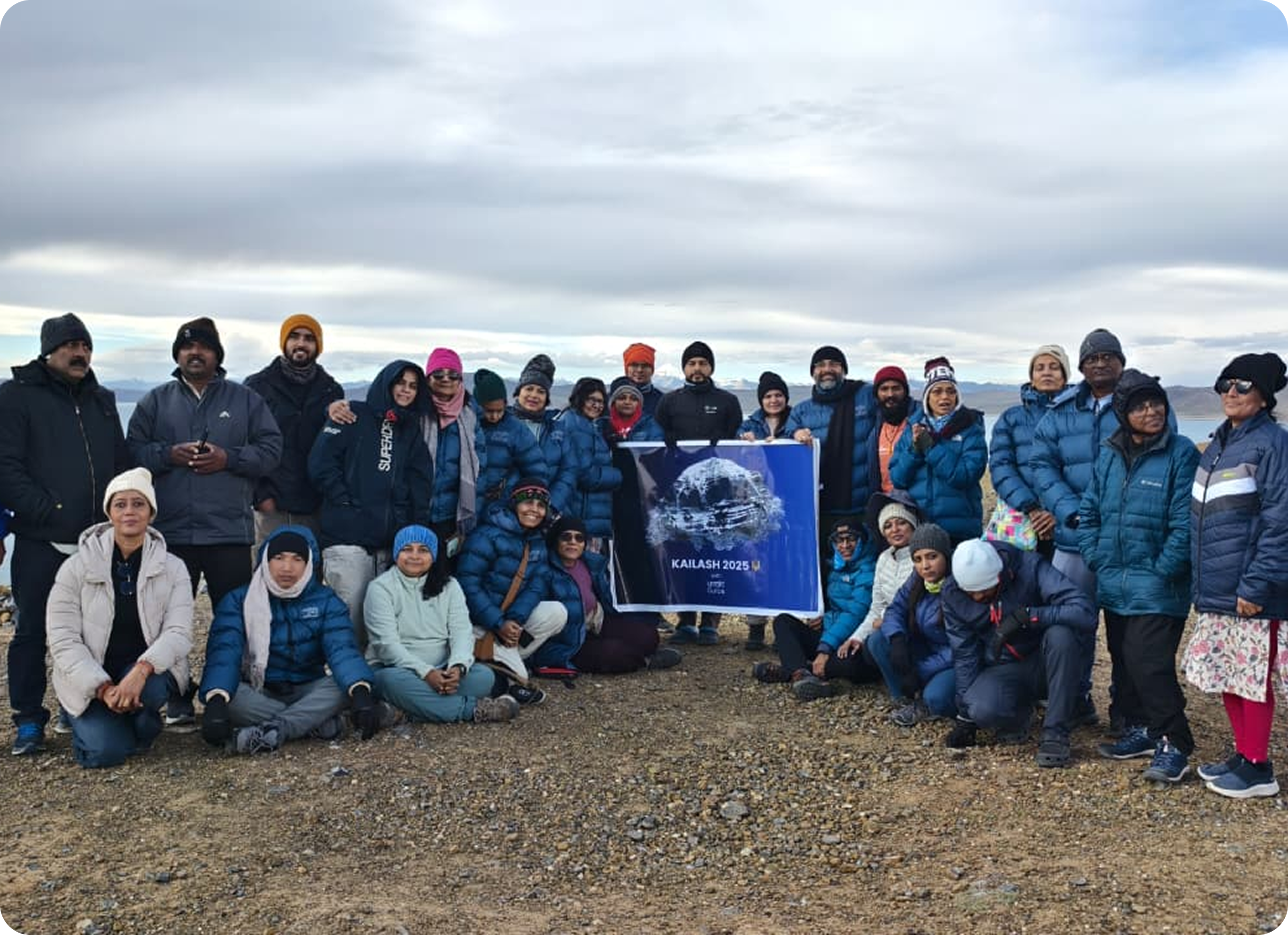 Sacred Treks Nepal group of trekkers in the high mountains