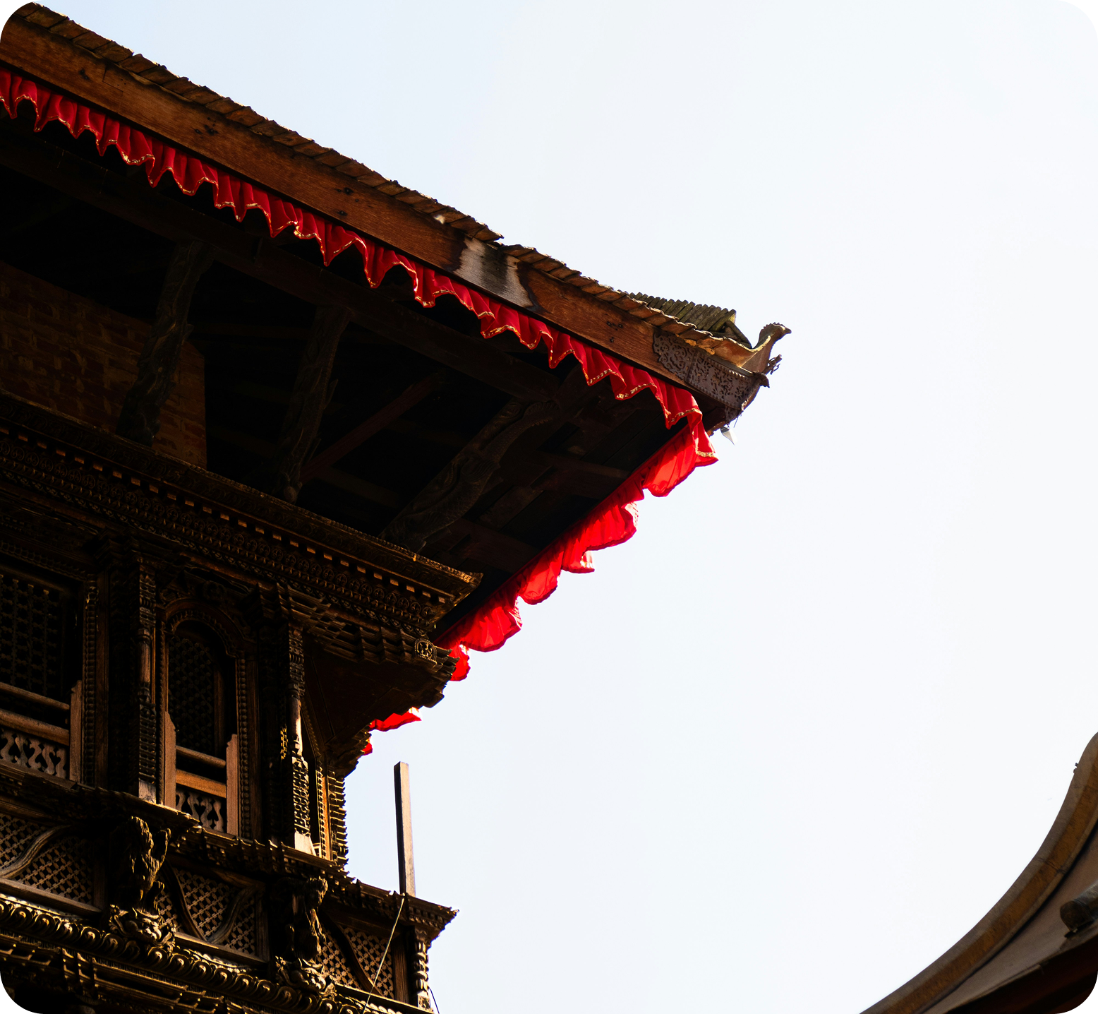 Traditional Nepalese temple roof detail