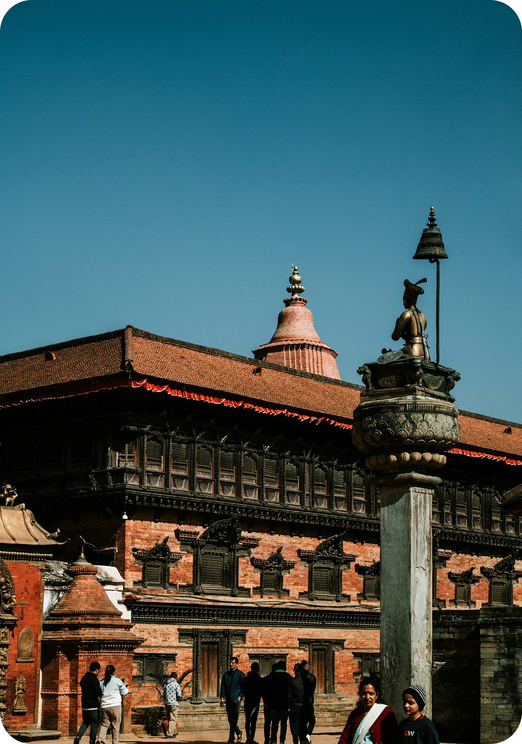 Historic square with traditional architecture in Nepal